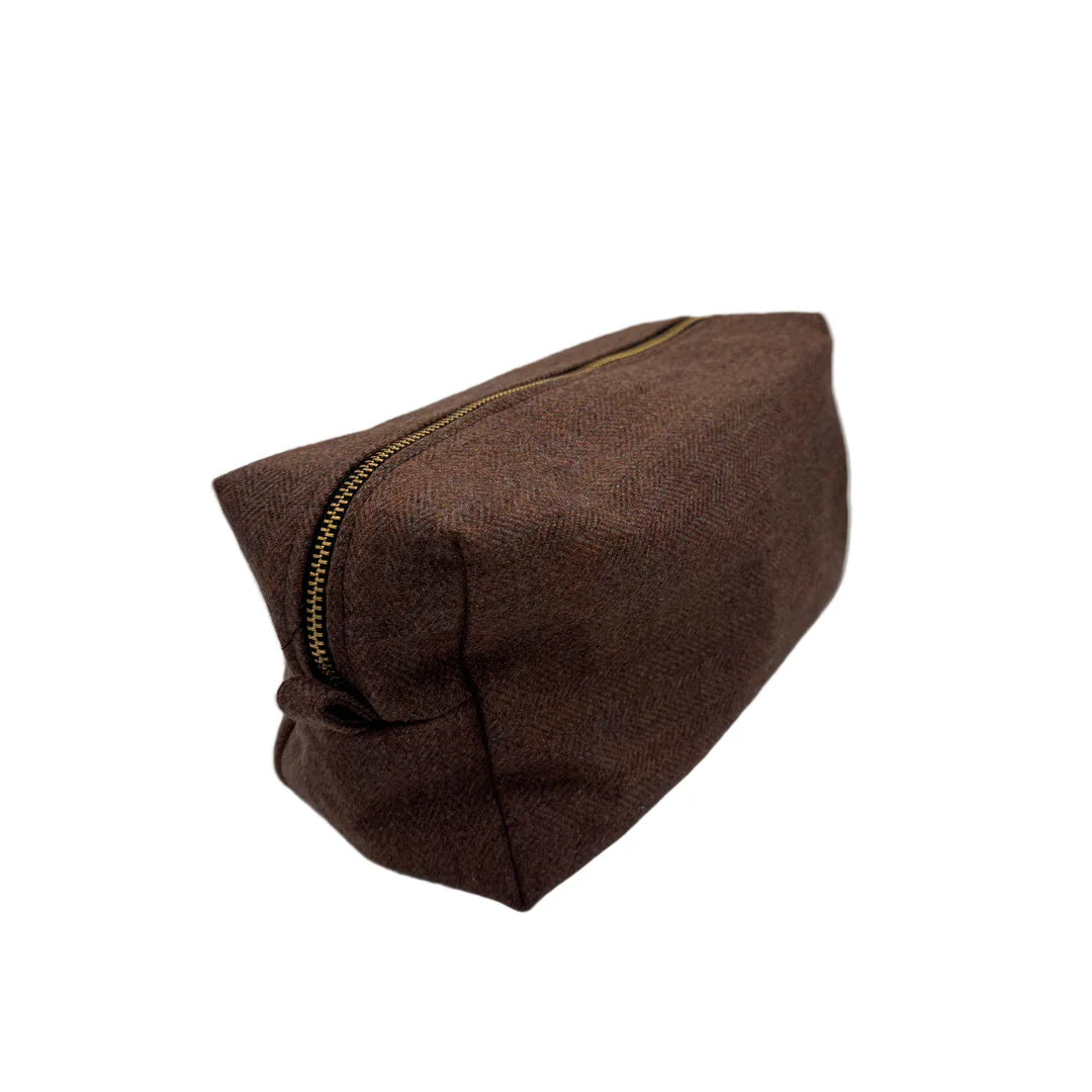 TWEED TOILETRY BAG IN Russet HB